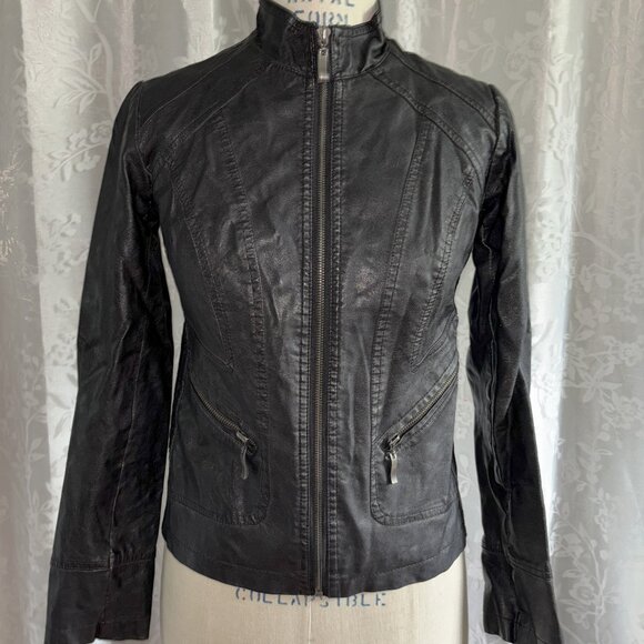 Motor Style Faux Leather Jacket - Picture 1 of 6